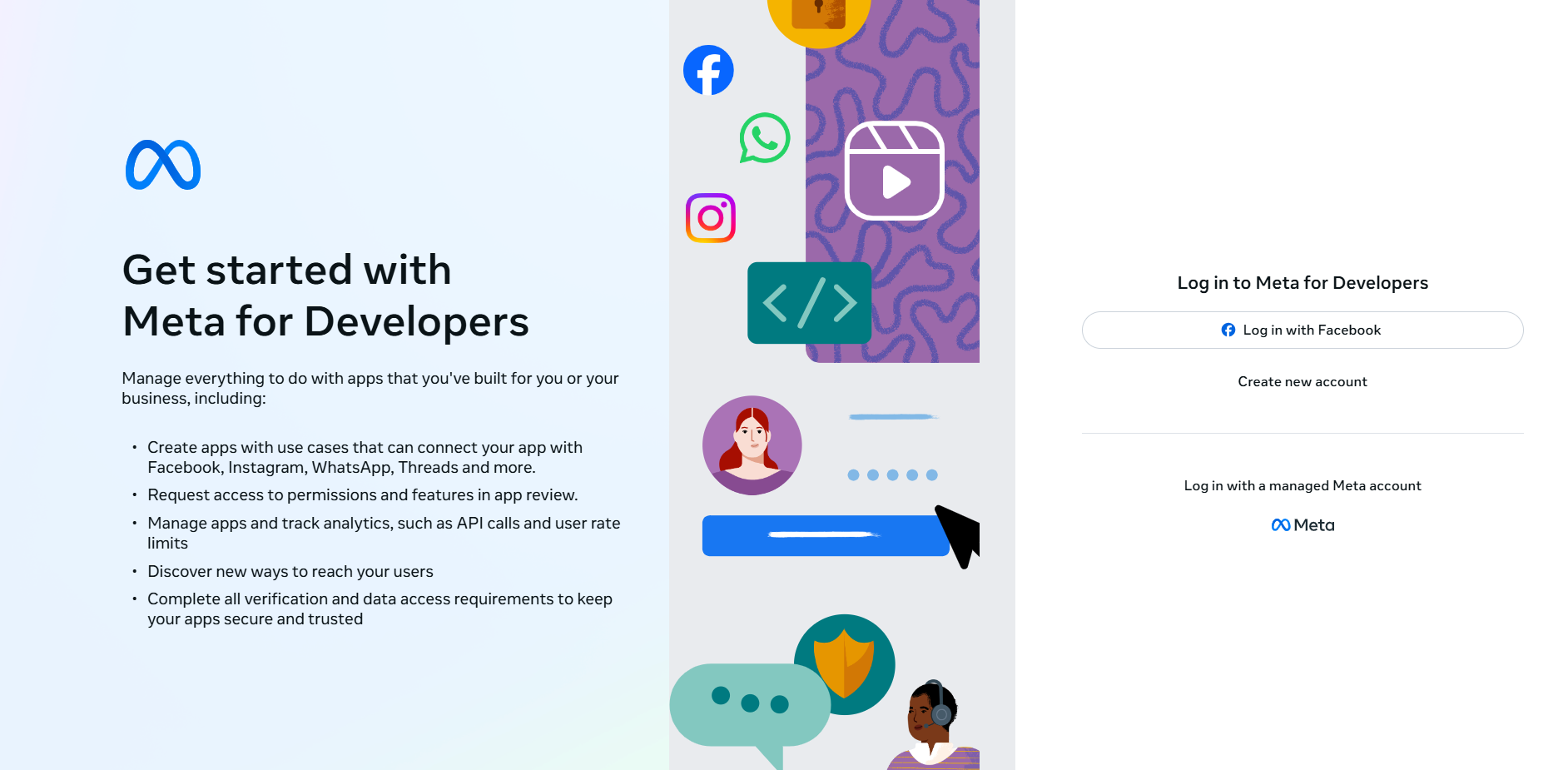 visit meta/facebook developer platform