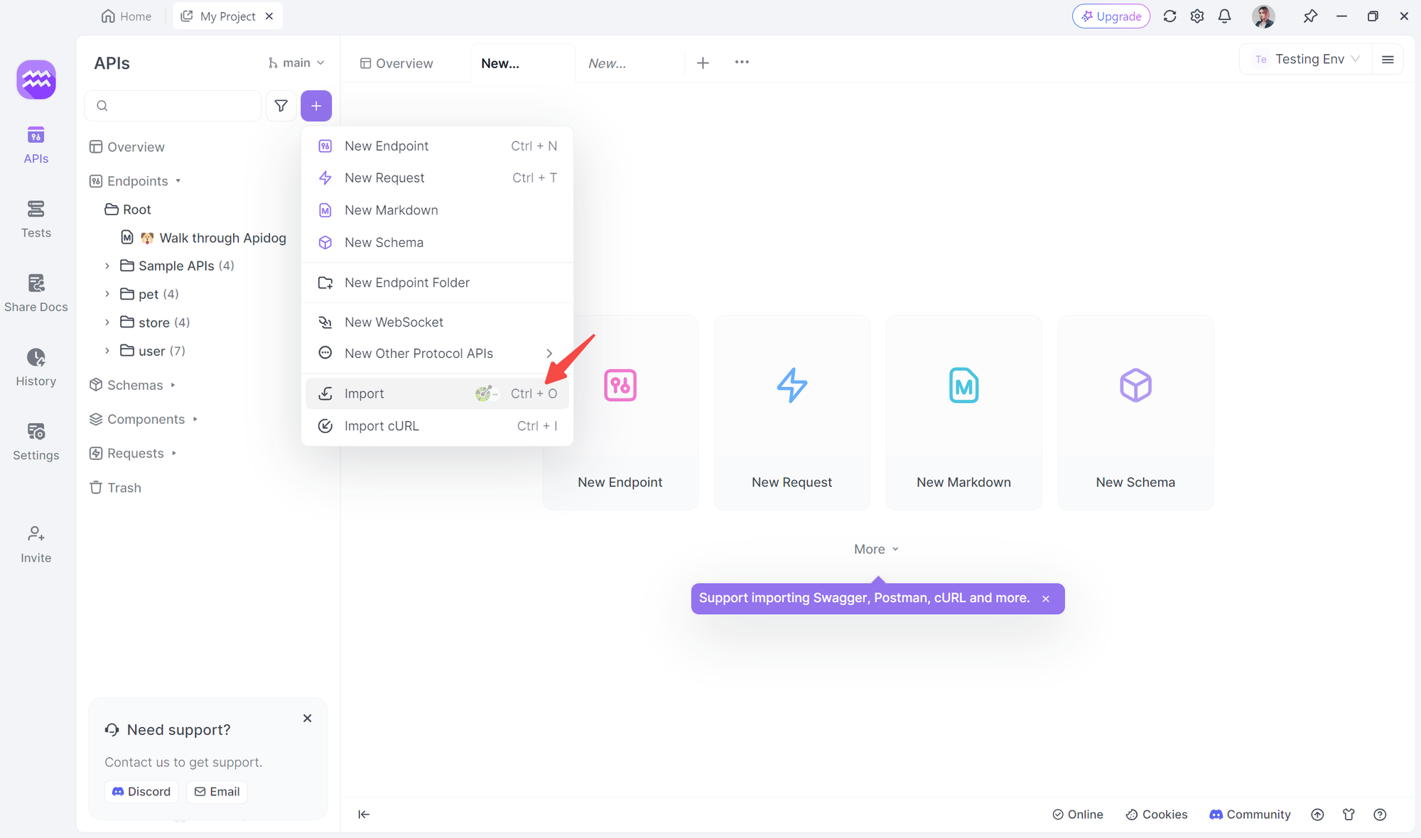 import api spec to apidog