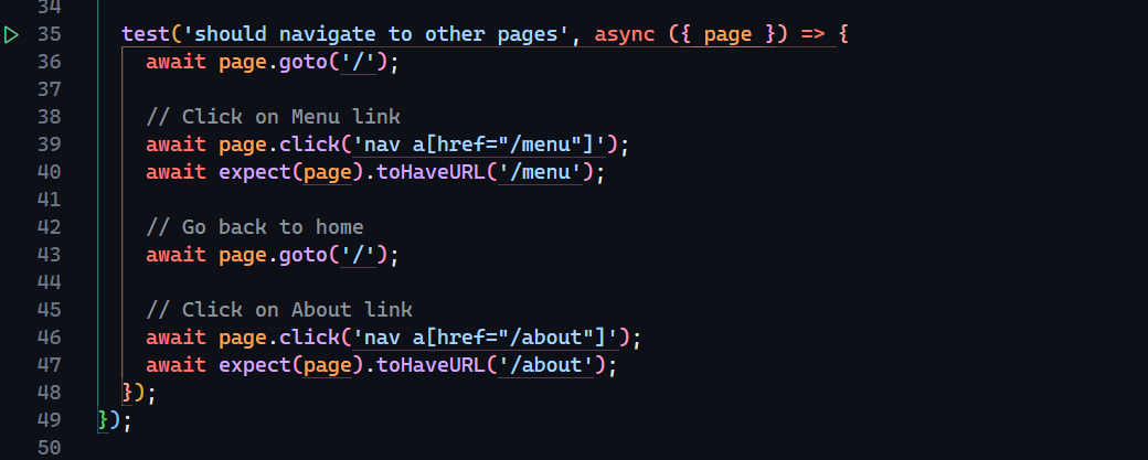 tests with playwright