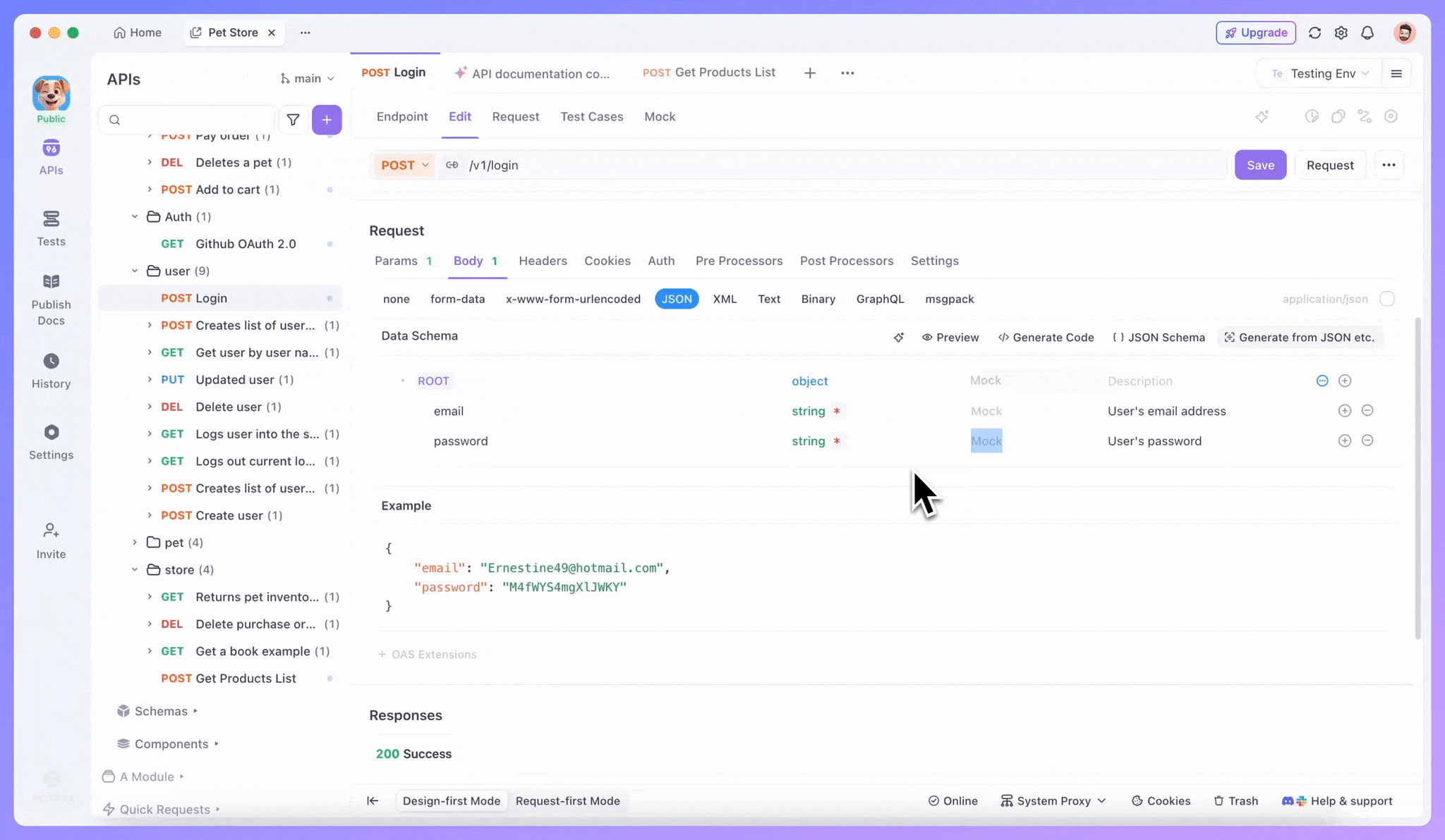 generating mock data using AI