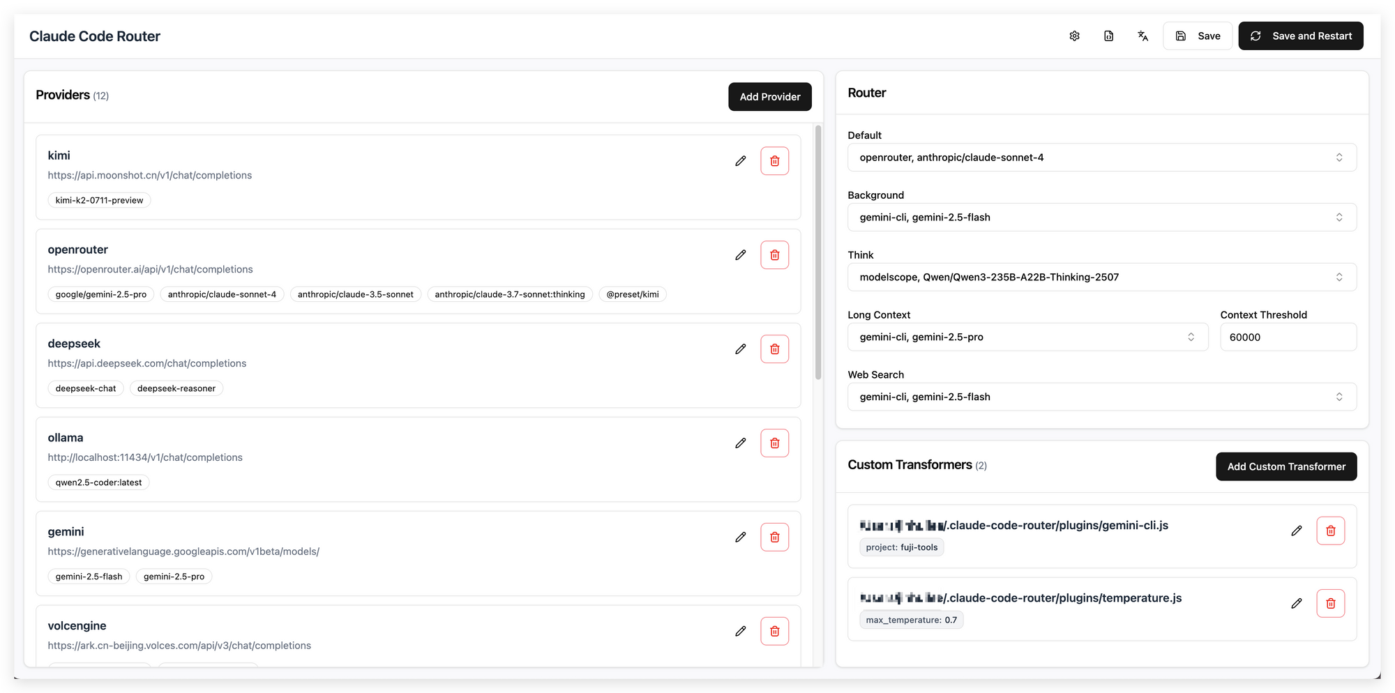 musi studio claude code router ui