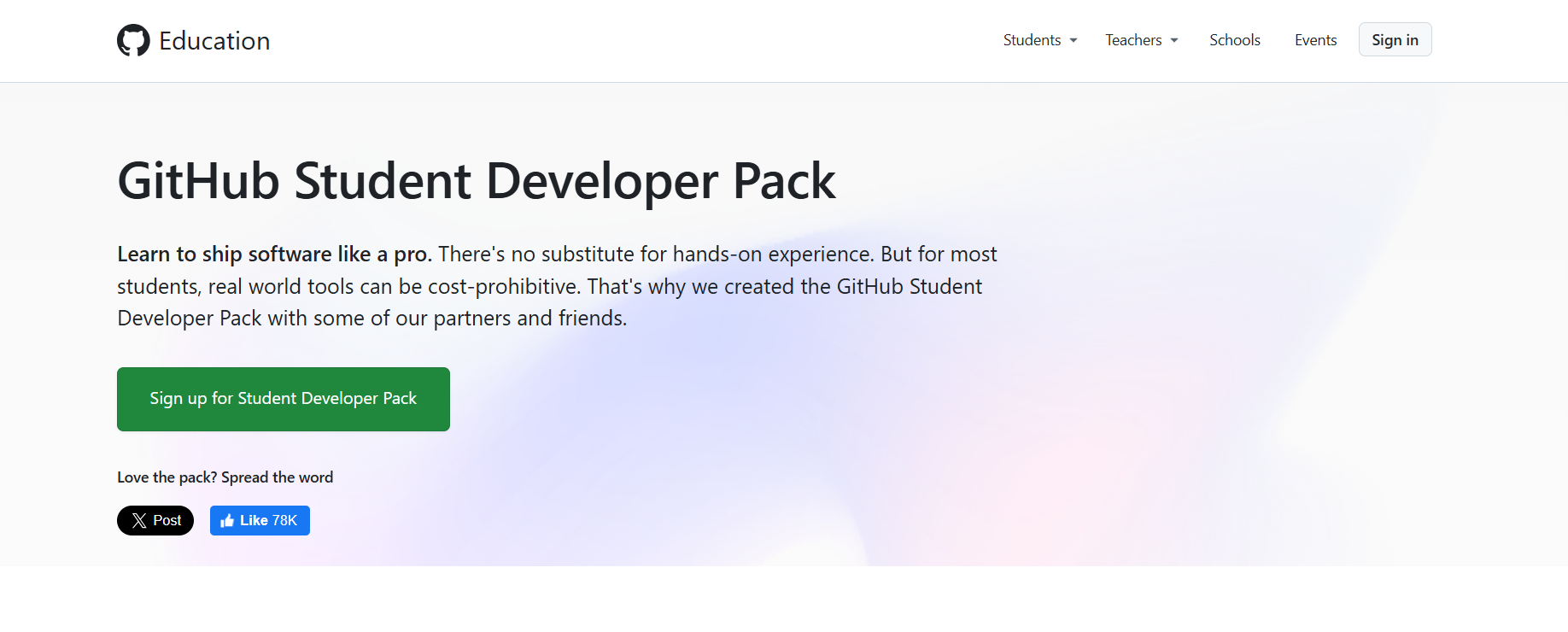 GitHub Student Developer Pack