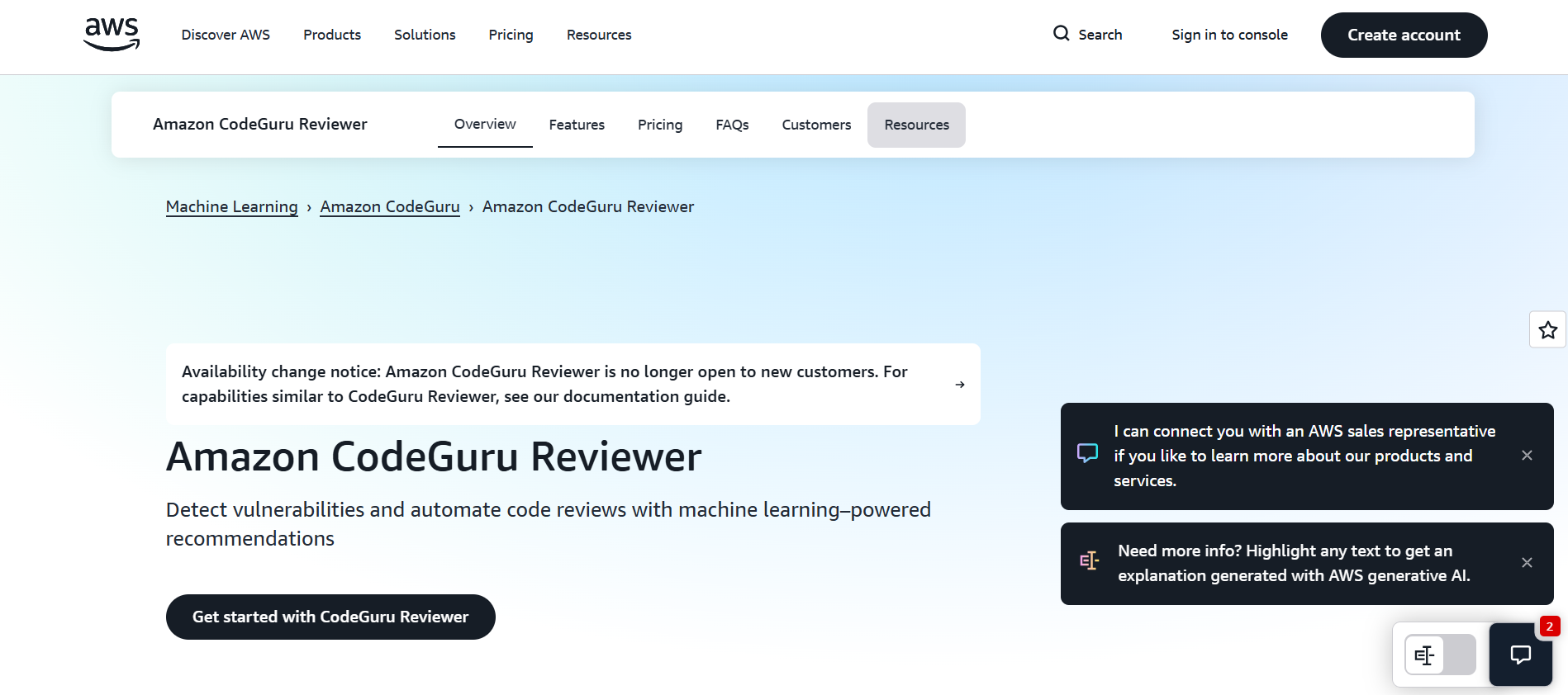 Amazon CodeGuru Reviewer