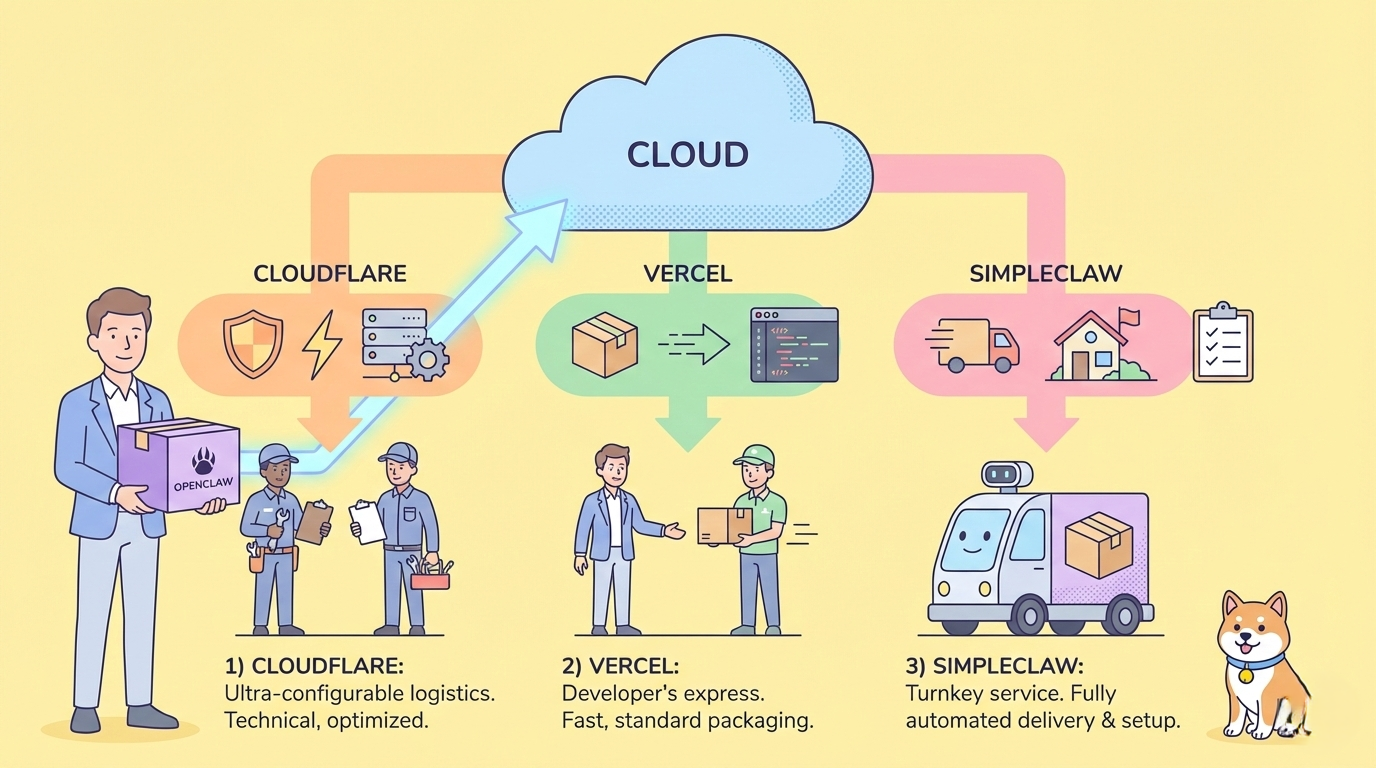 How to Deploy OpenClaw on Cloudflare, Vercel, or SimpleClaw?