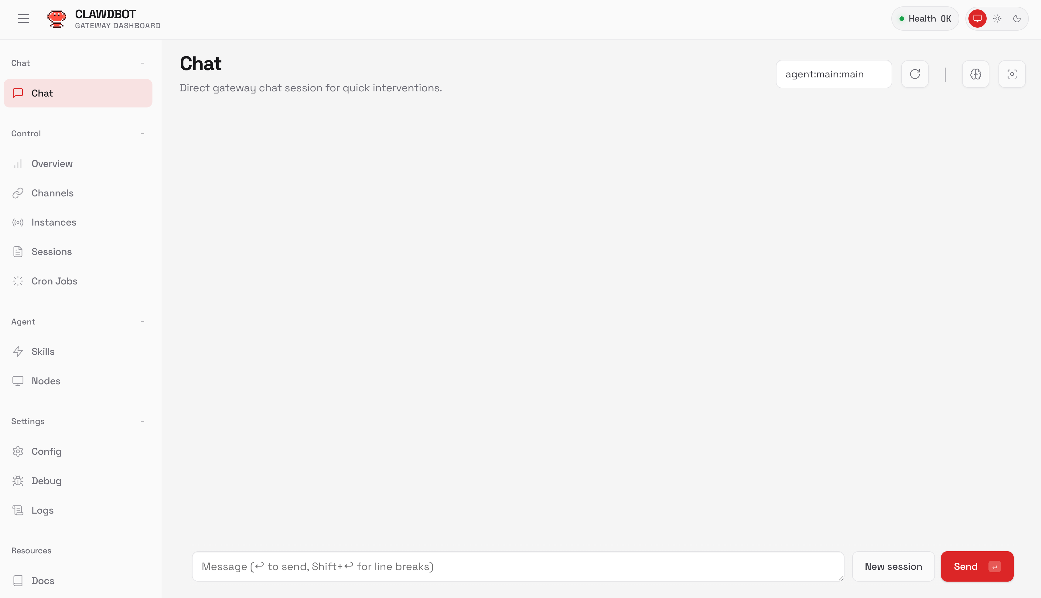 openclaw web inteface