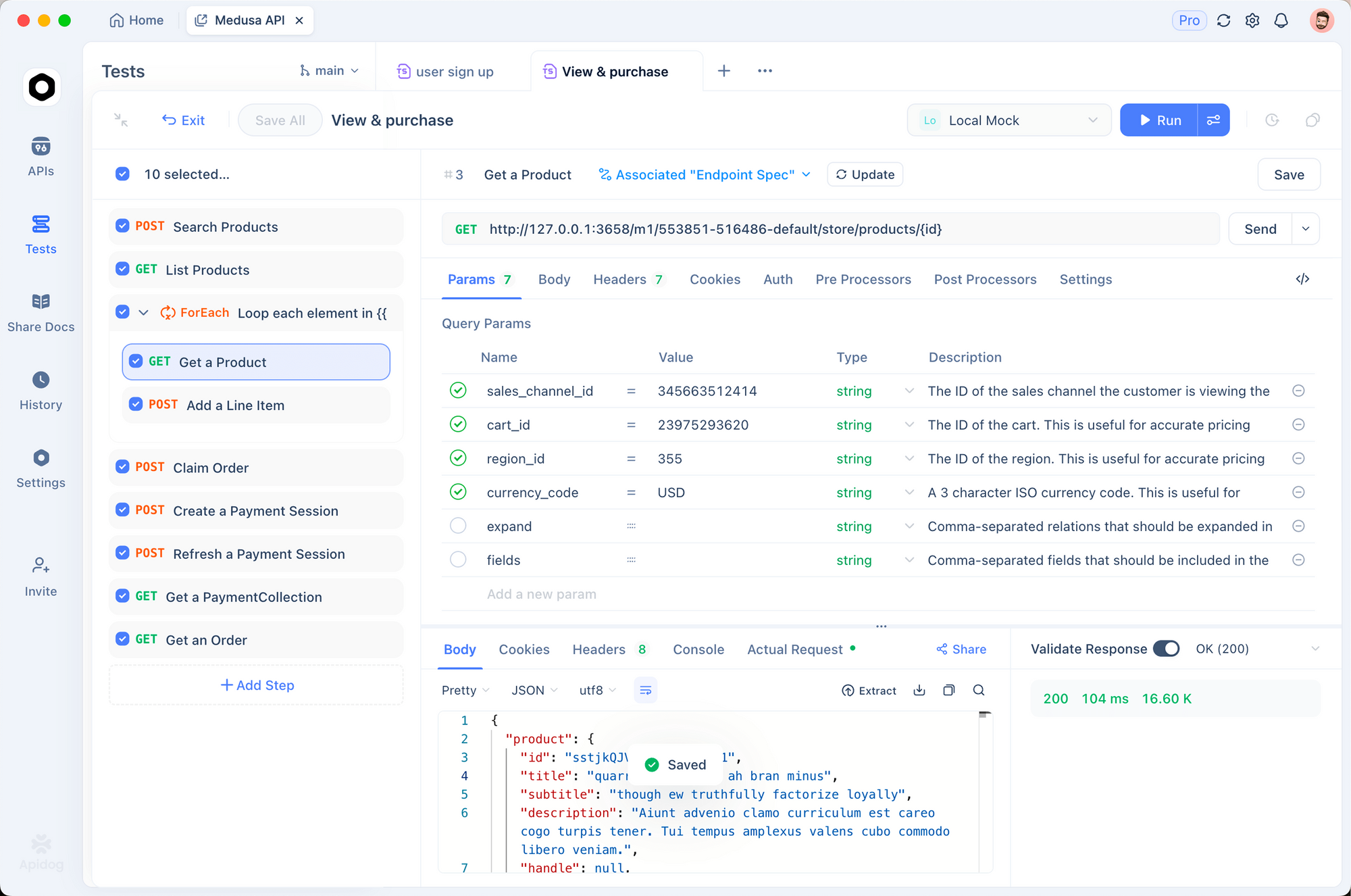 Apidog Integration testing interface