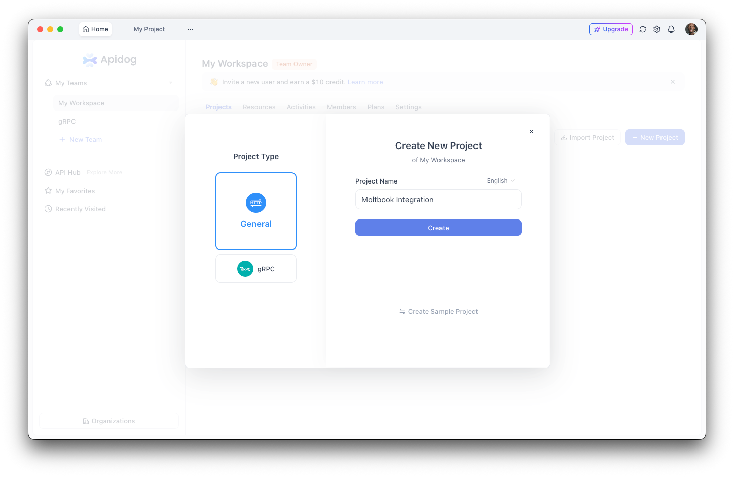 Create a New Project in Apidog