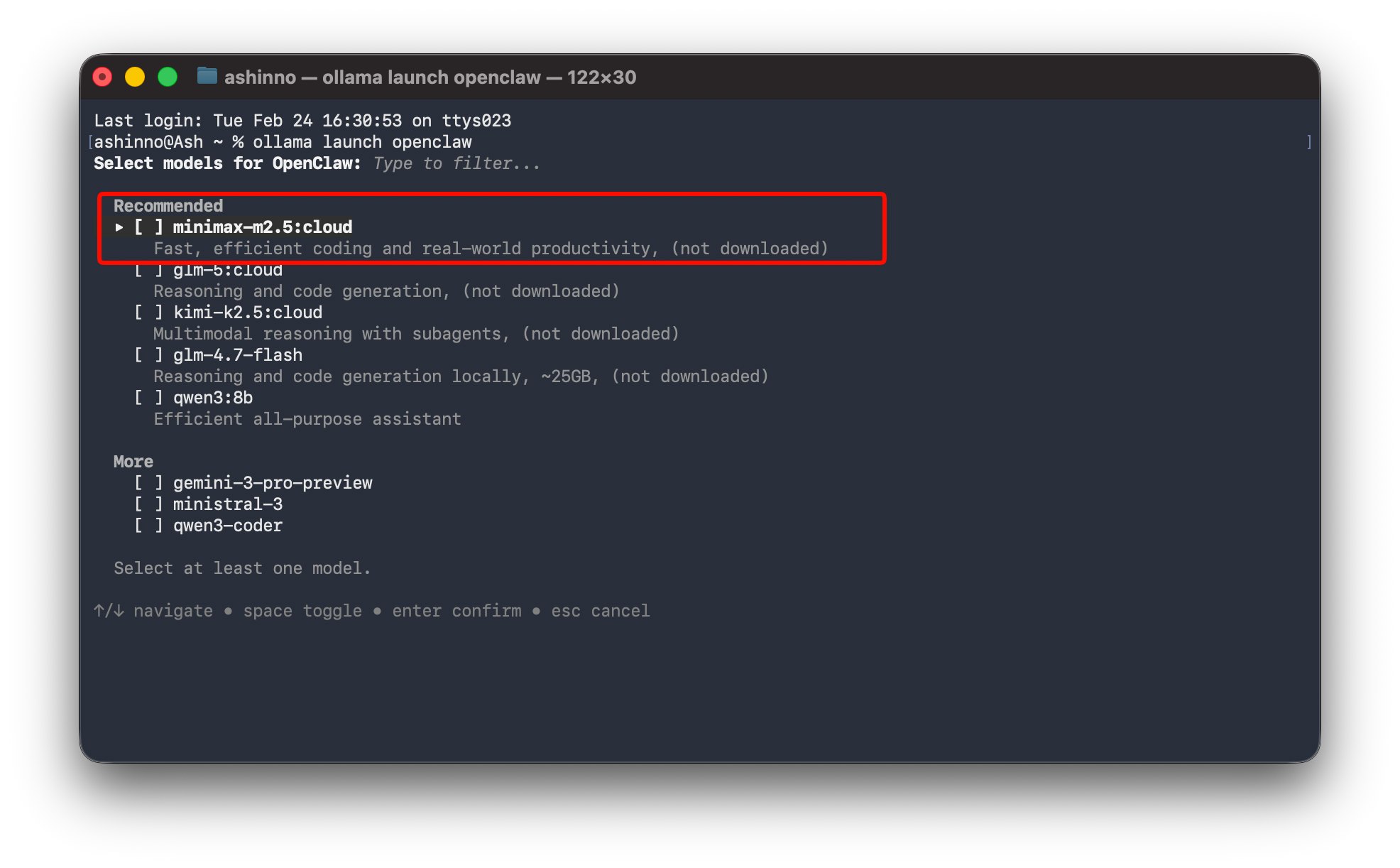 OpenClaw and Ollama minimax-m2.5 using Ollama