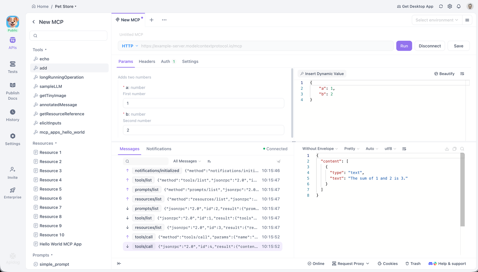 testing MCP Servers with Apidog MCP client