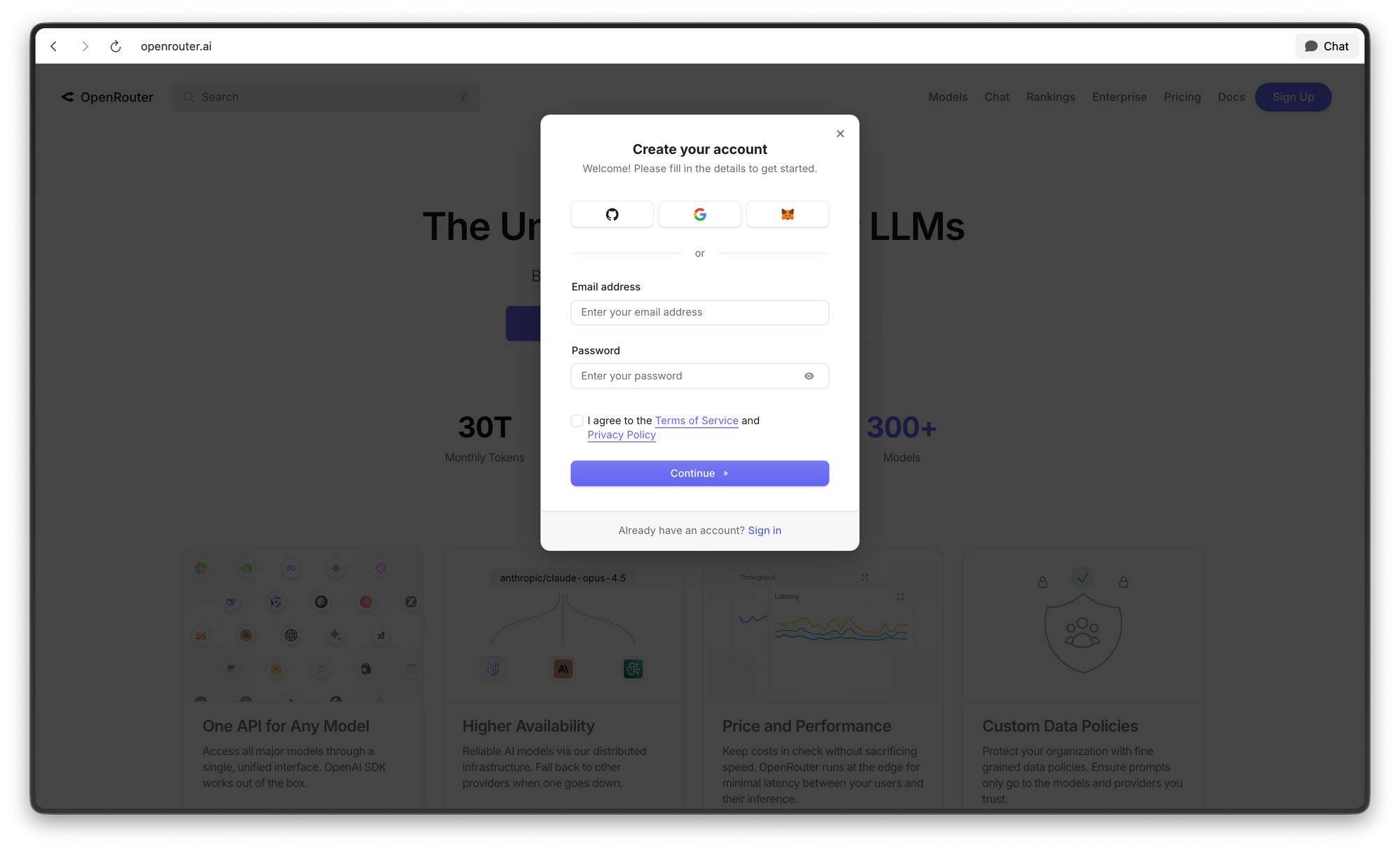 Create Your Account on OpenRouter