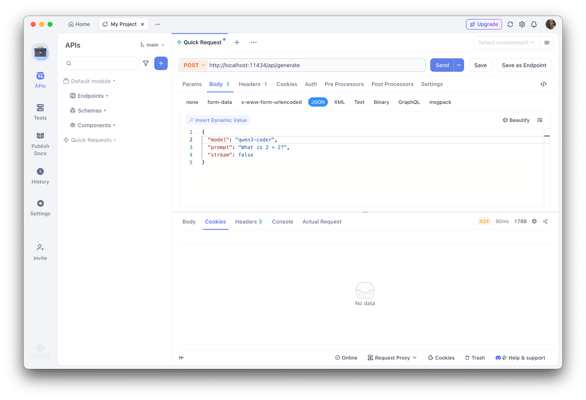 Add Body to a request in Apidog