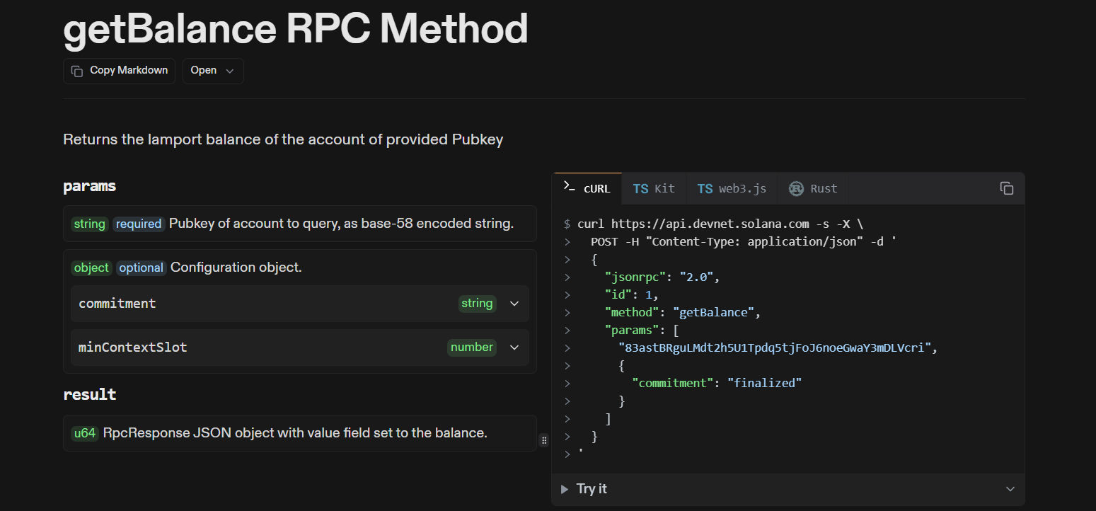 Méthodes principales de l'API RPC Solana