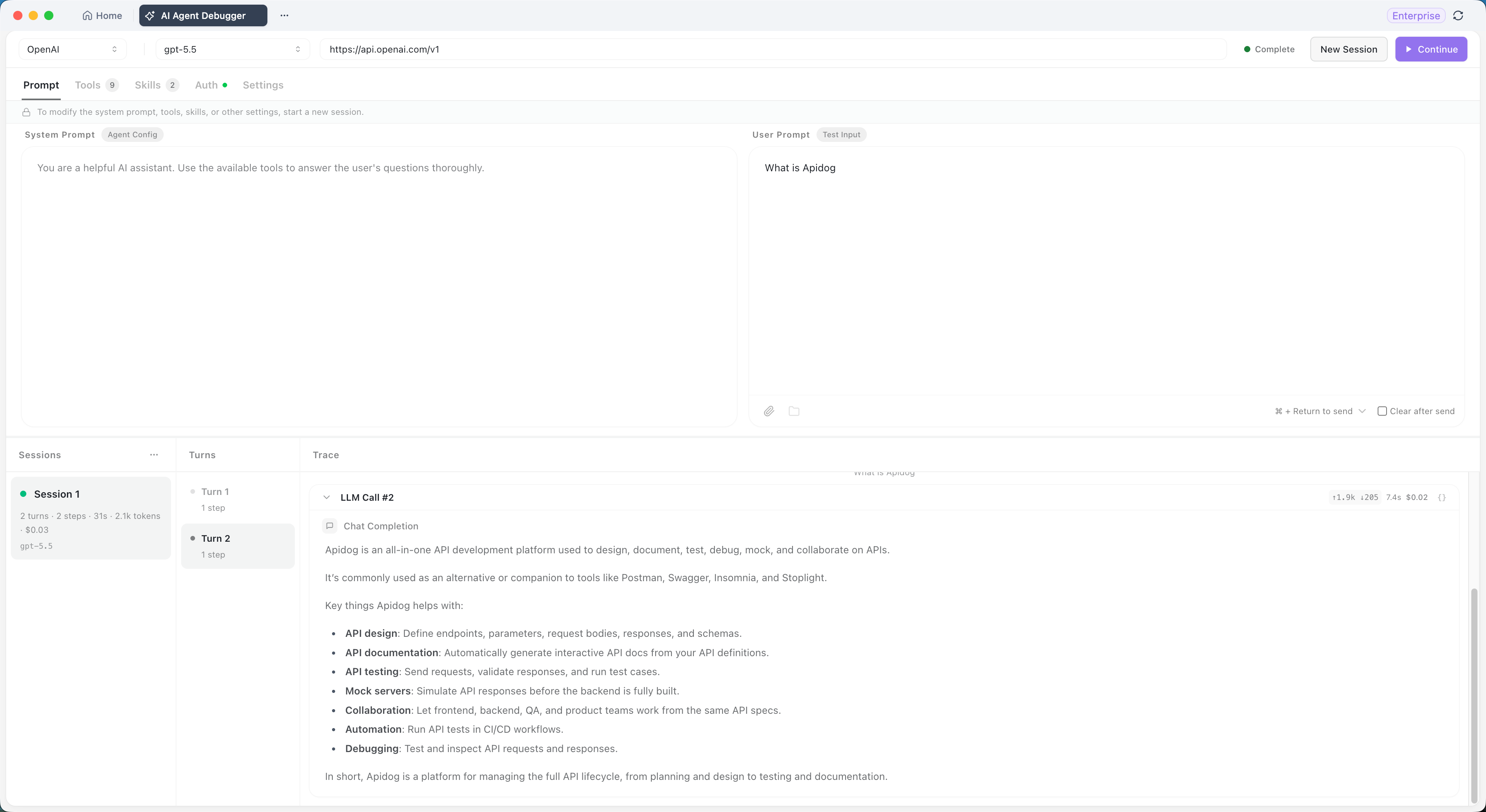 AI Agent debugger