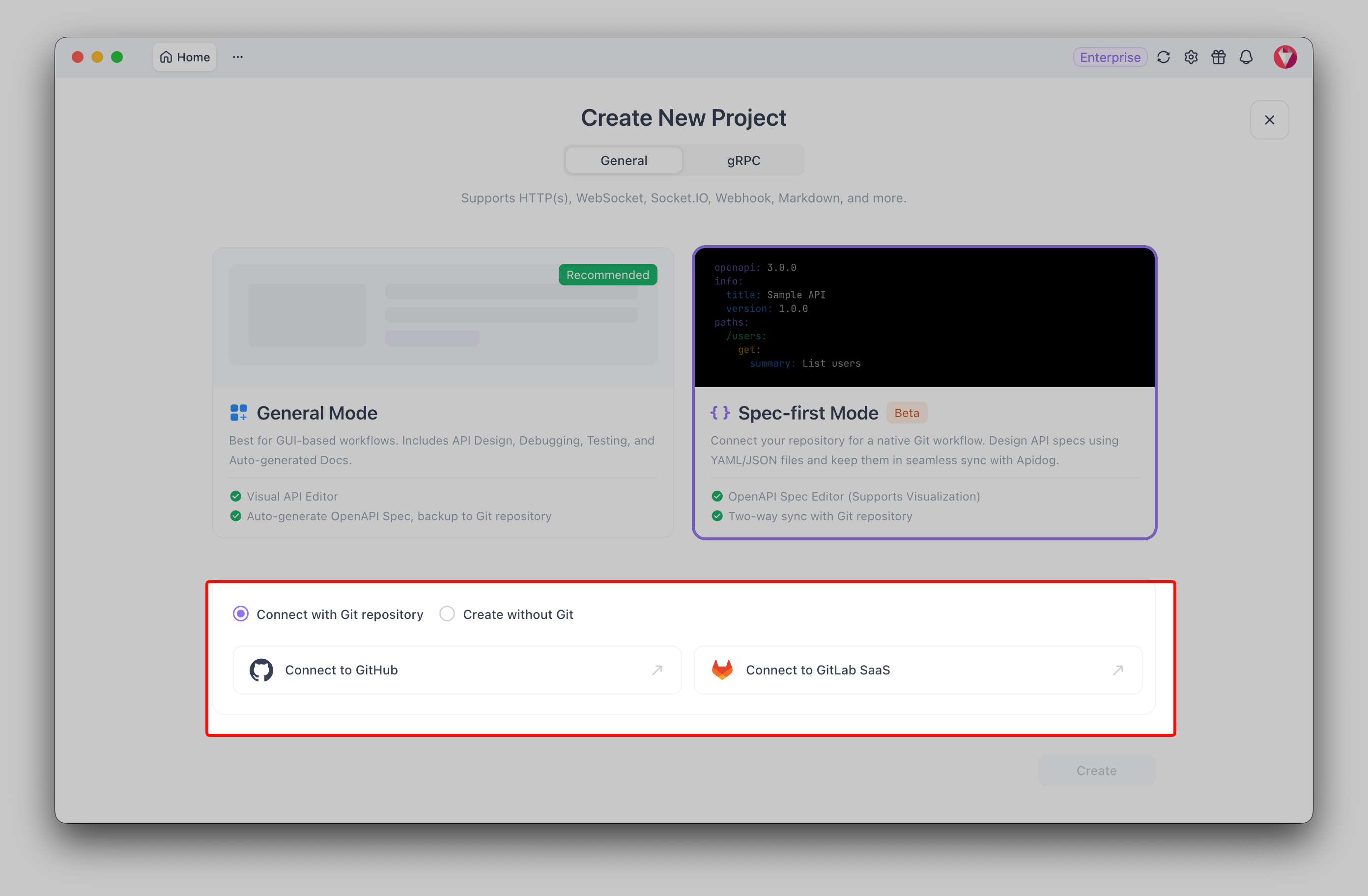 หน้าจอการให้สิทธิ์สำหรับ GitHub ใน Apidog