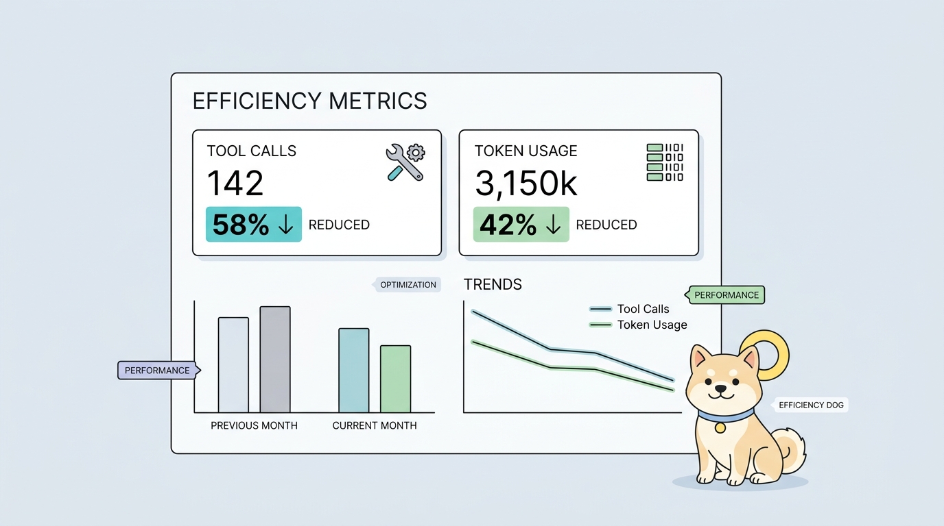 The Numbers Don't Lie: 30% Fewer Tool Calls, 25% Fewer Tokens