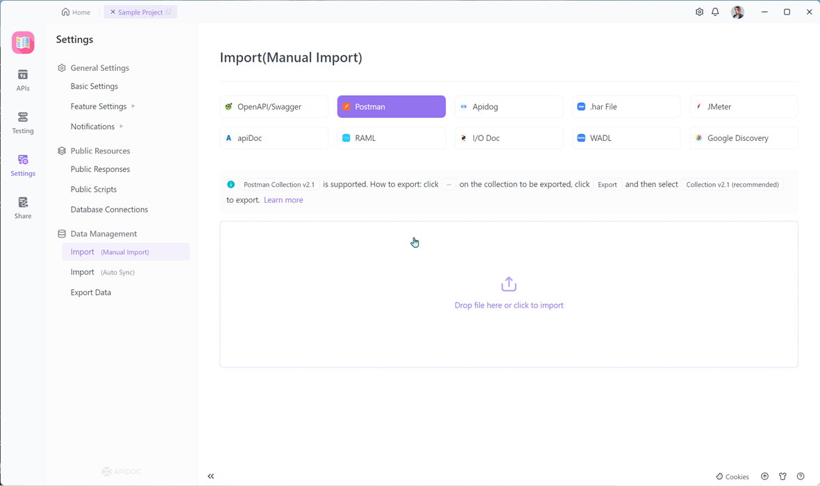 Import Postman