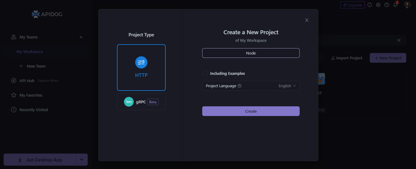 Create a new project