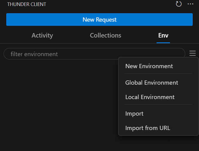 Environment Variables in Thunder Client