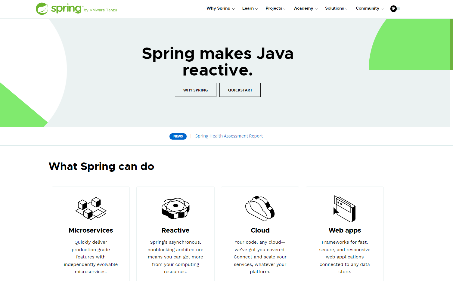 Spring boot officail website