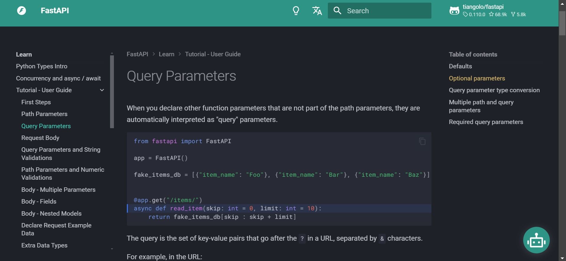 fastapi query parameter api documentation