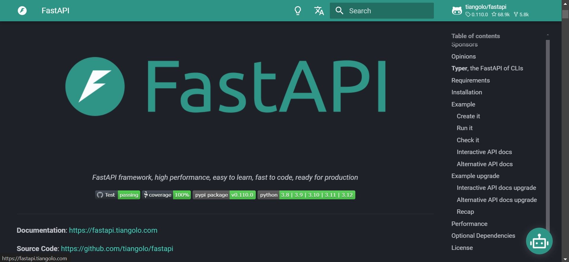 fastapi website