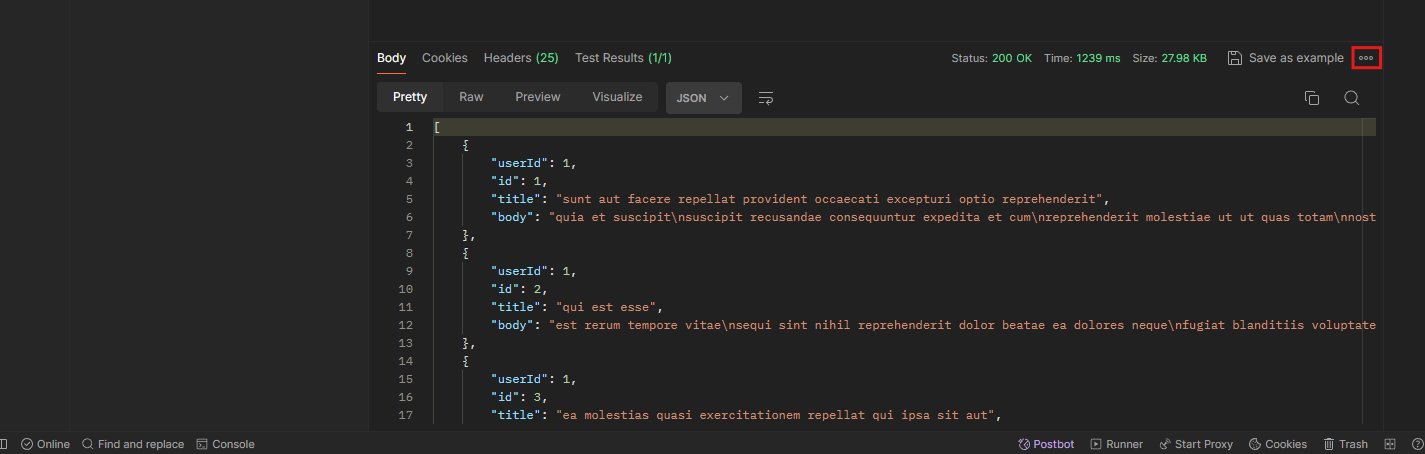 Save the Response in postman