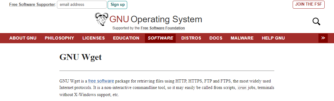 Site oficial do WGET