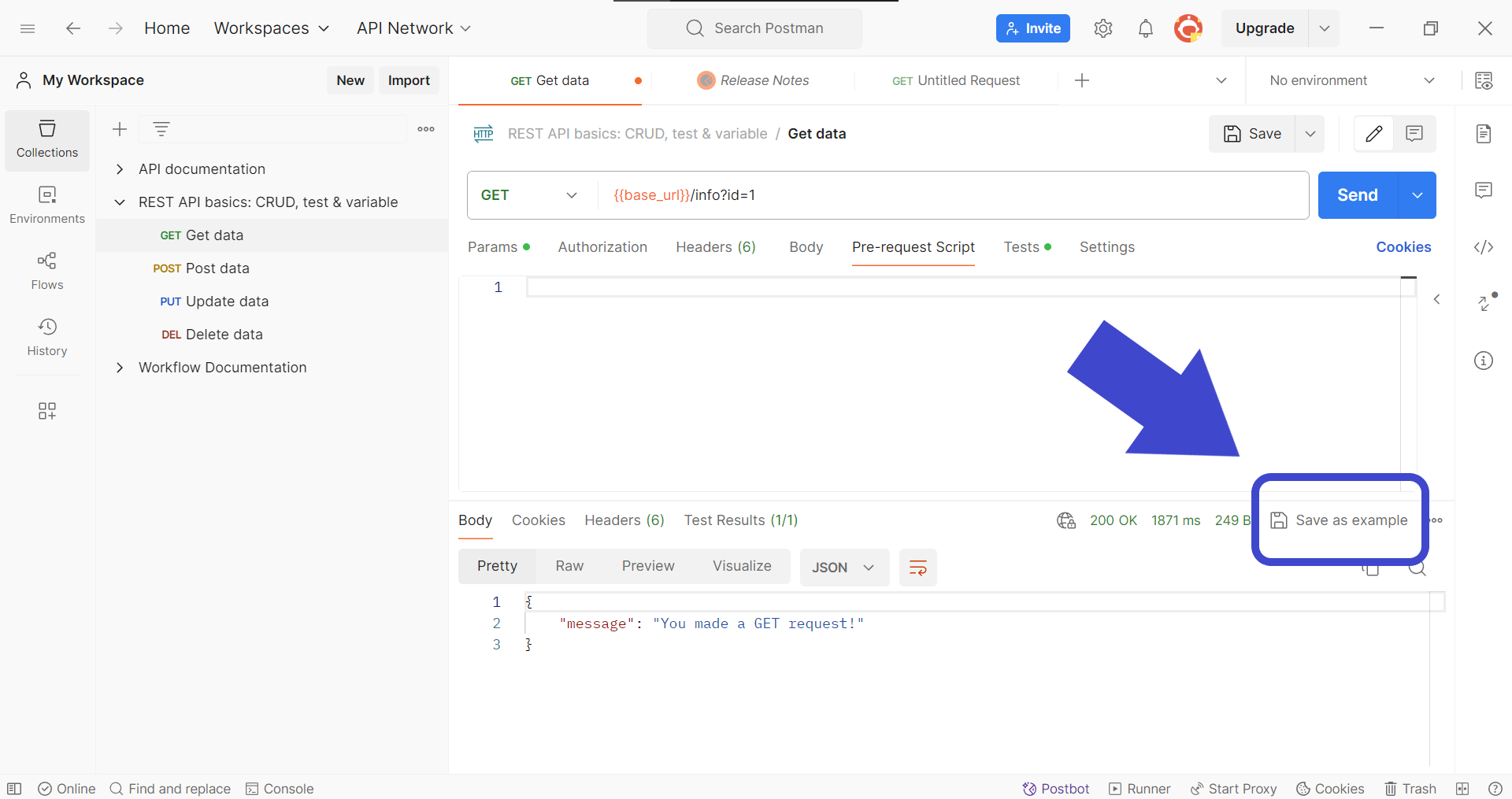 postman save response example