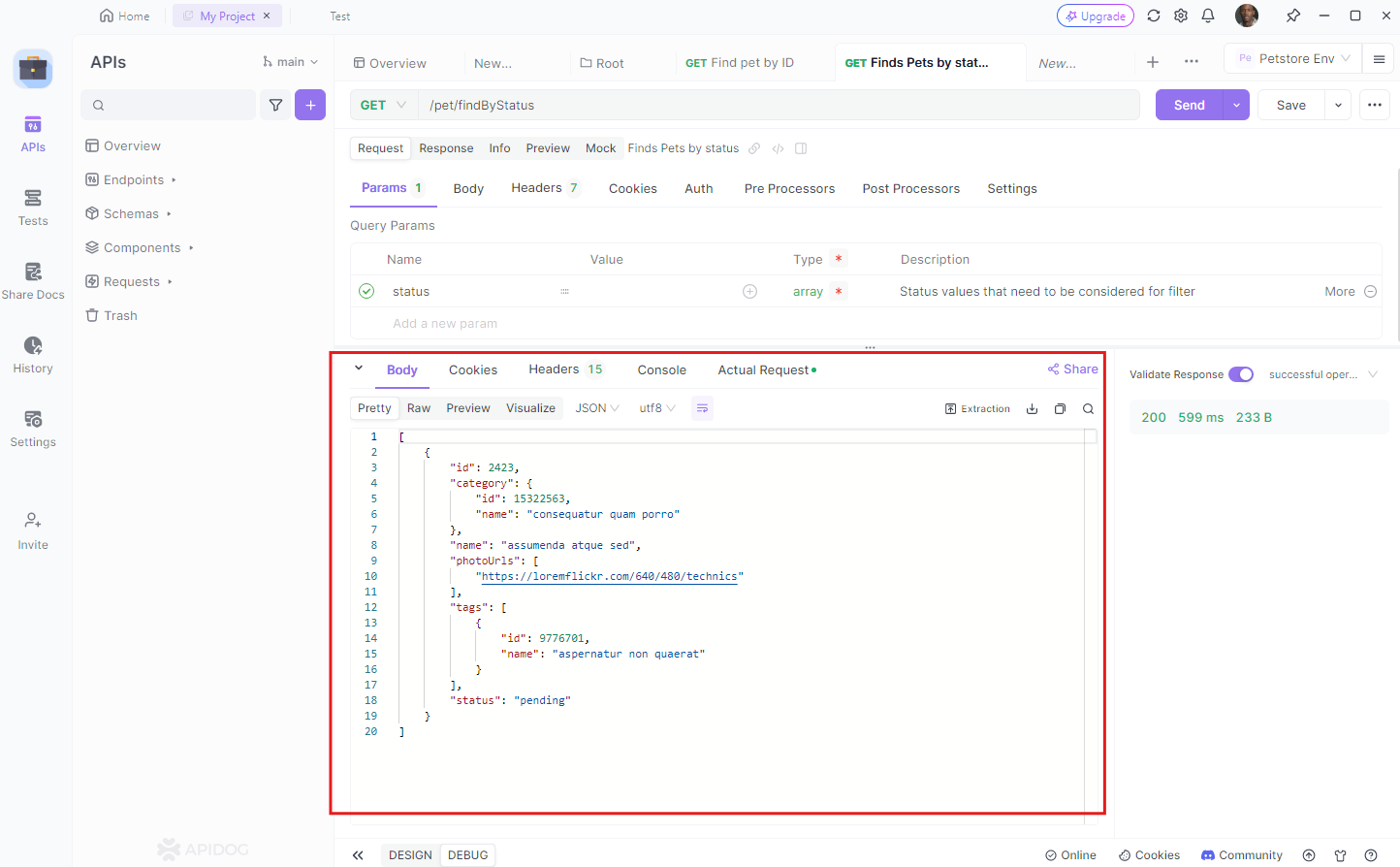 Validate Responses in Apidog