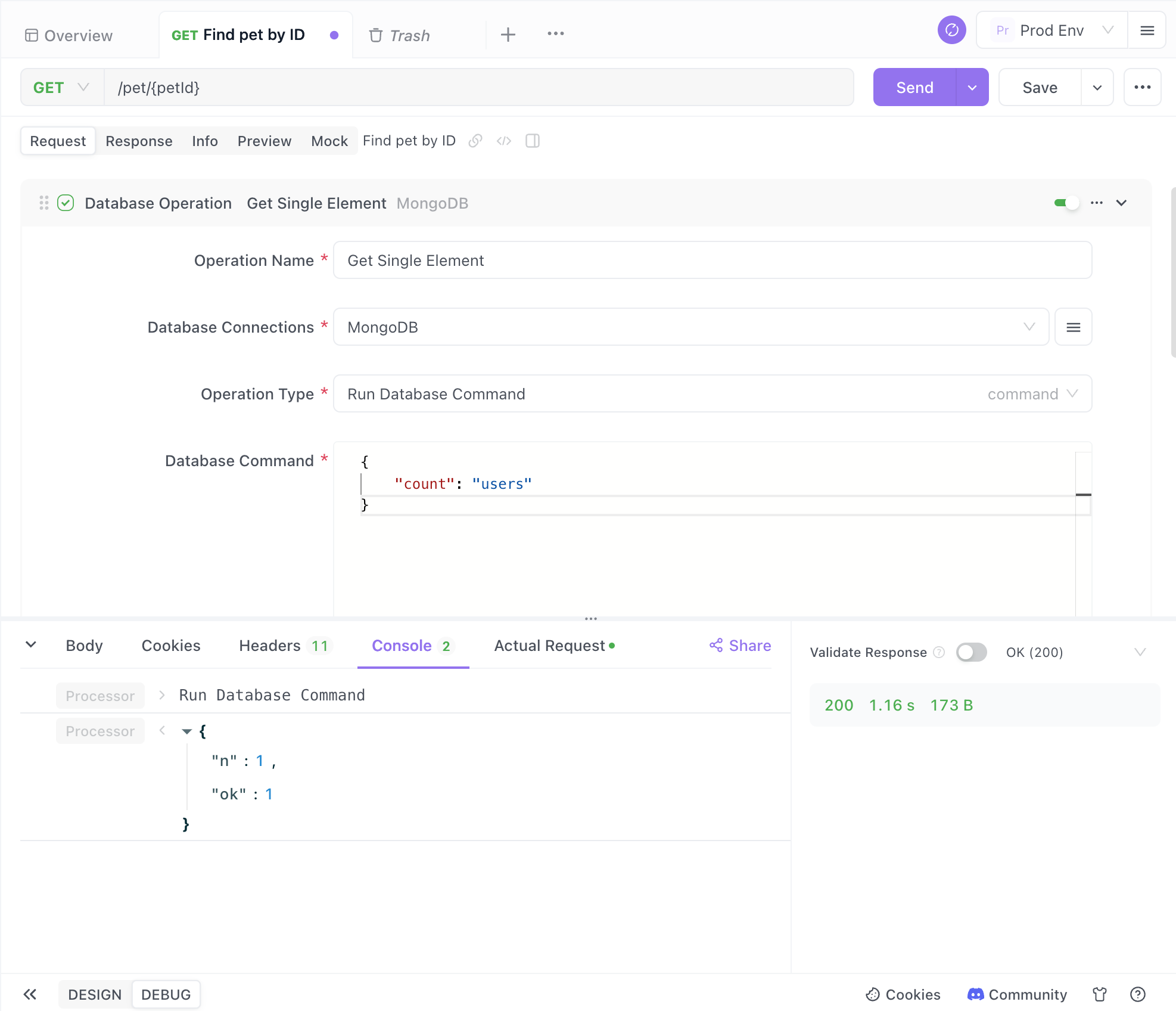 Run database commands