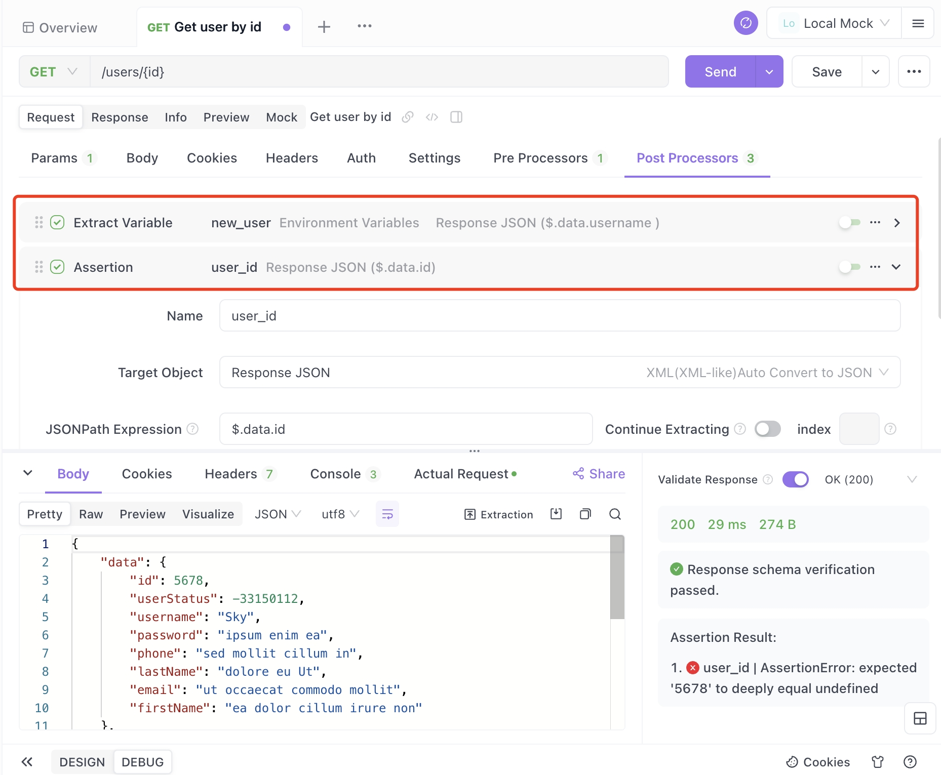 apidog assertion features