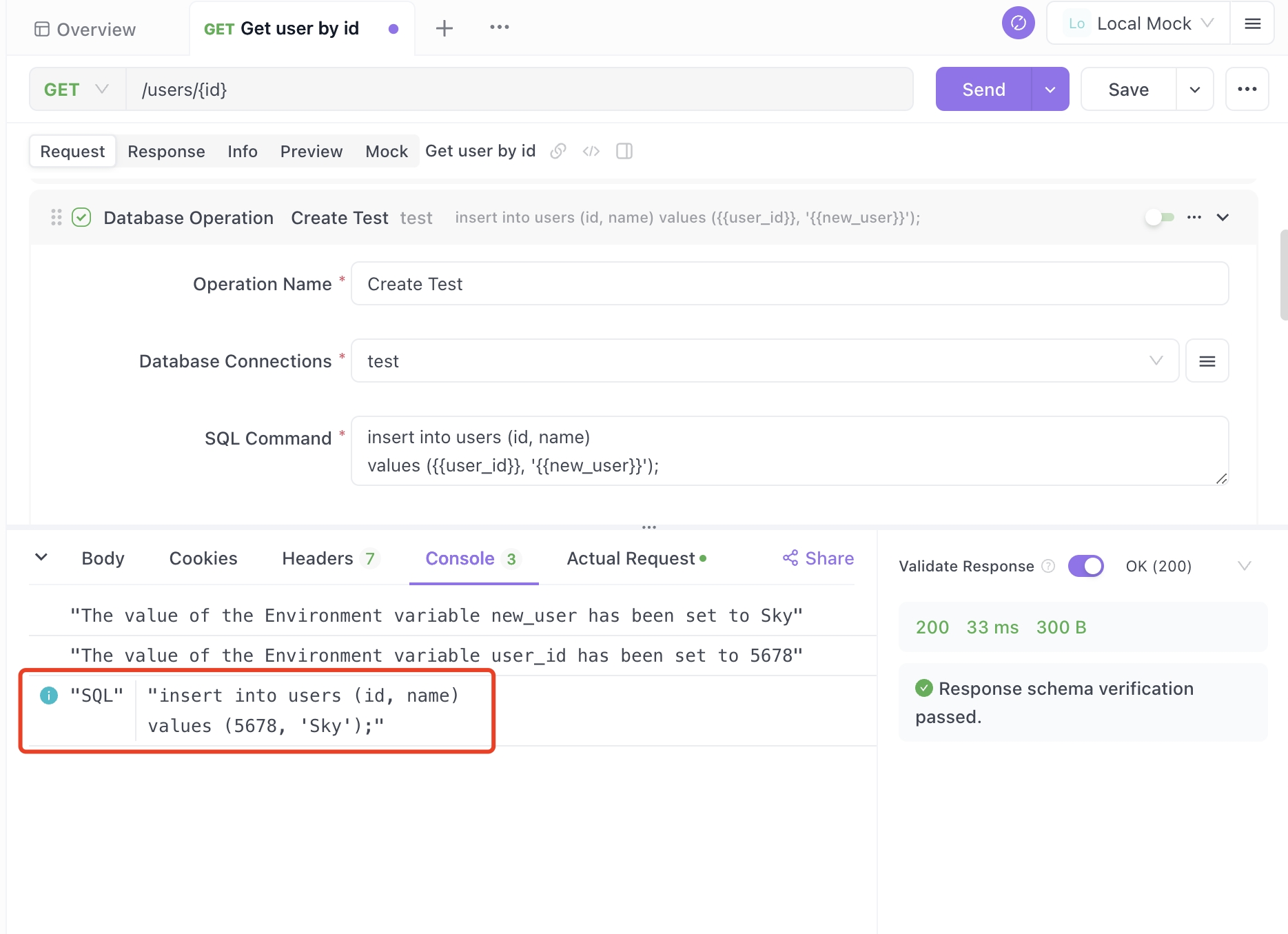 apidog see sql commands