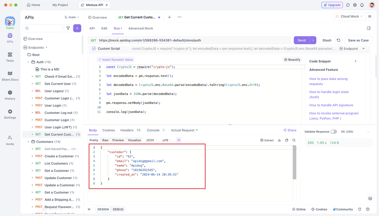 decoded JSON data