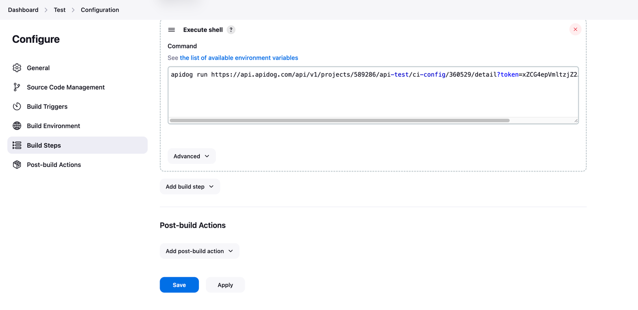 Paste the Apidog CLI commands