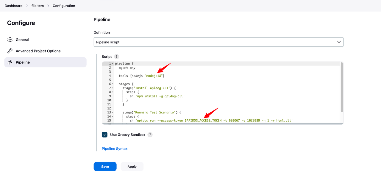 Pipeline script