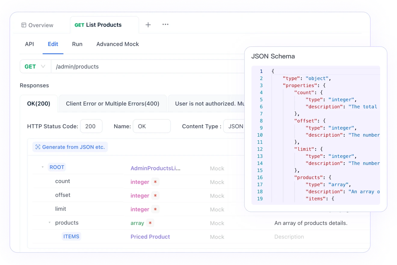 Apidog visual API design interface