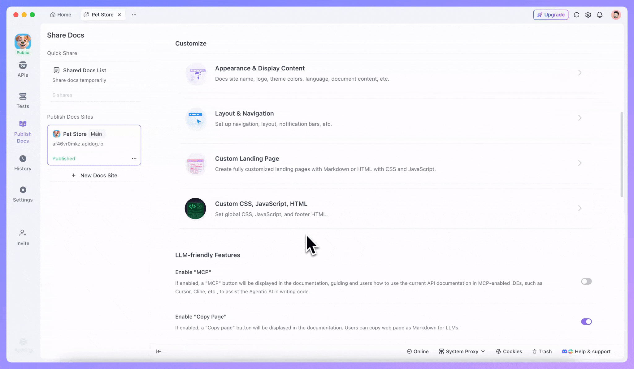 Vista previa en tiempo real del efecto de las documentaciones publicadas