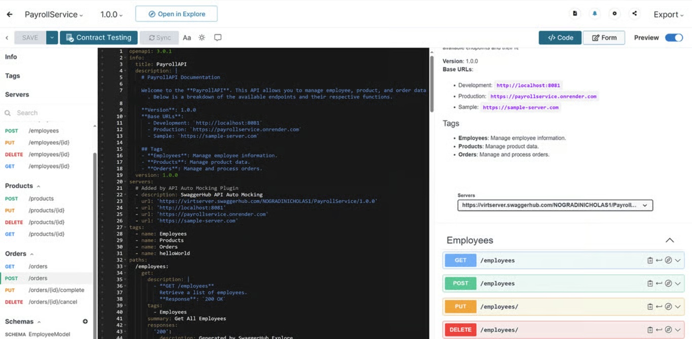 SwaggerHub OpenAPI design editor