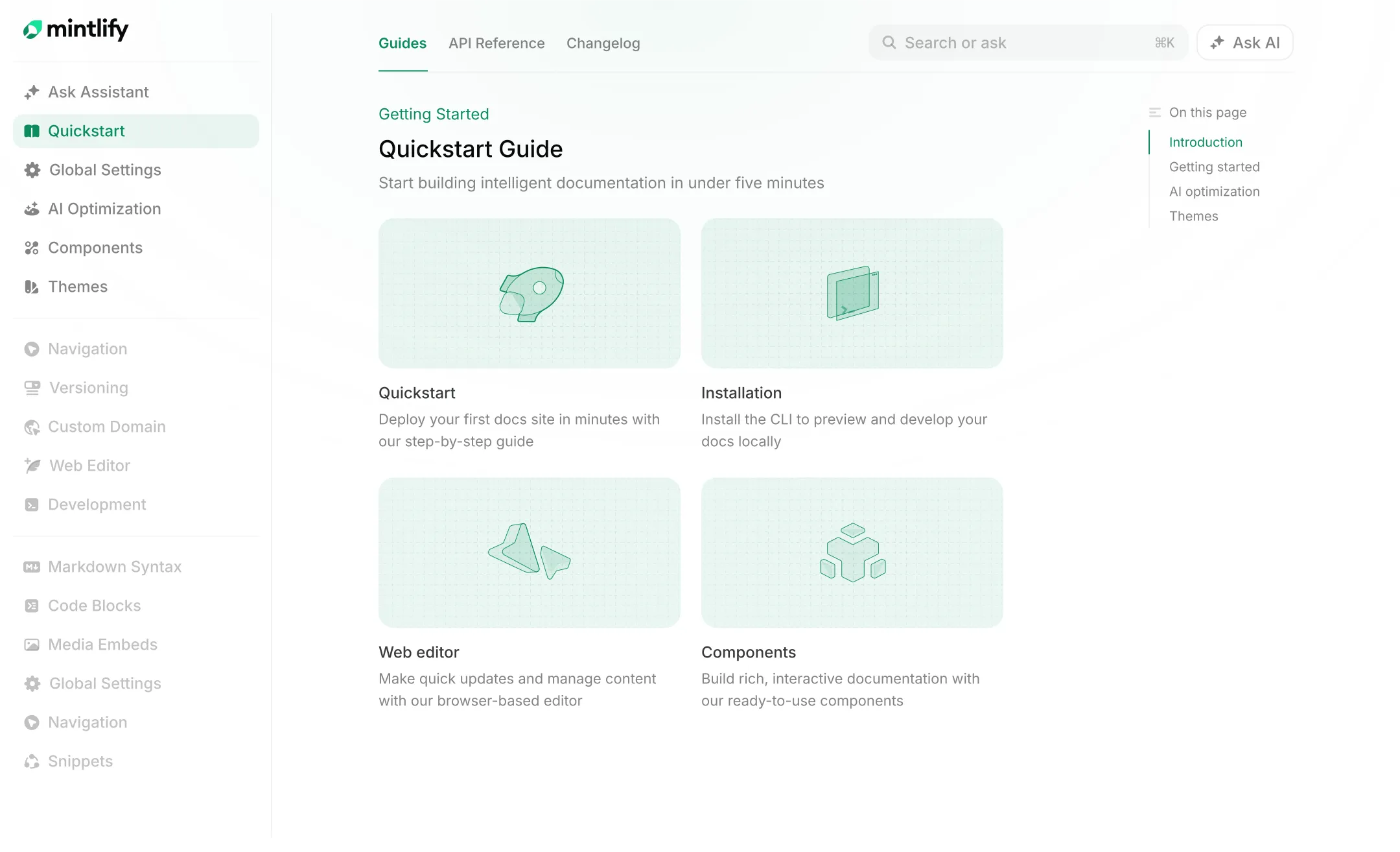 Mintlify modern API documentation interface