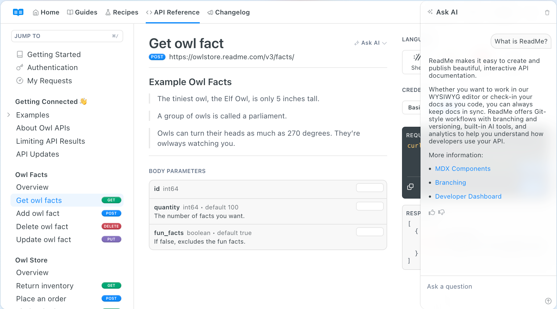 ReadMe API documentation platform