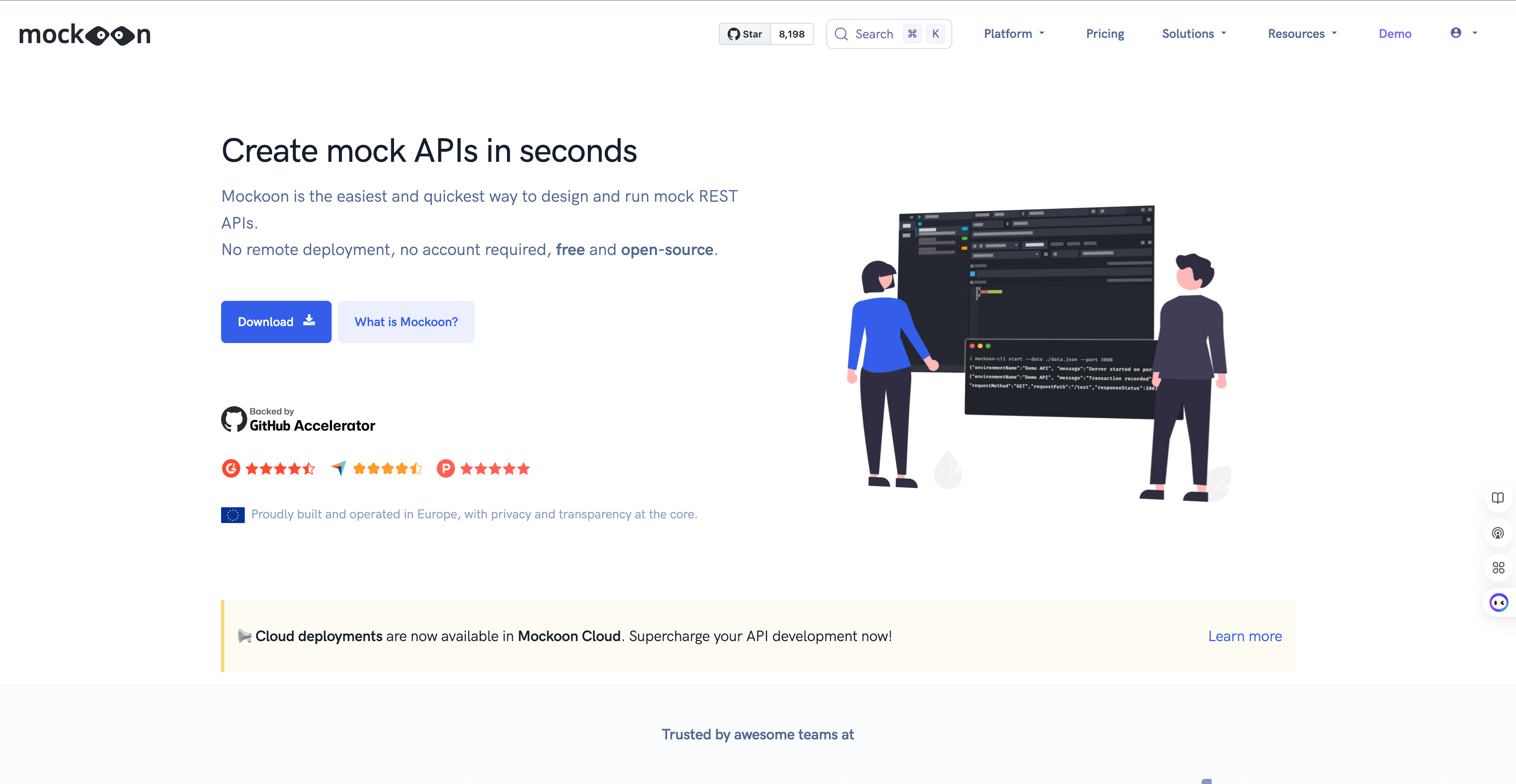 Mockoon desktop mock server interface
