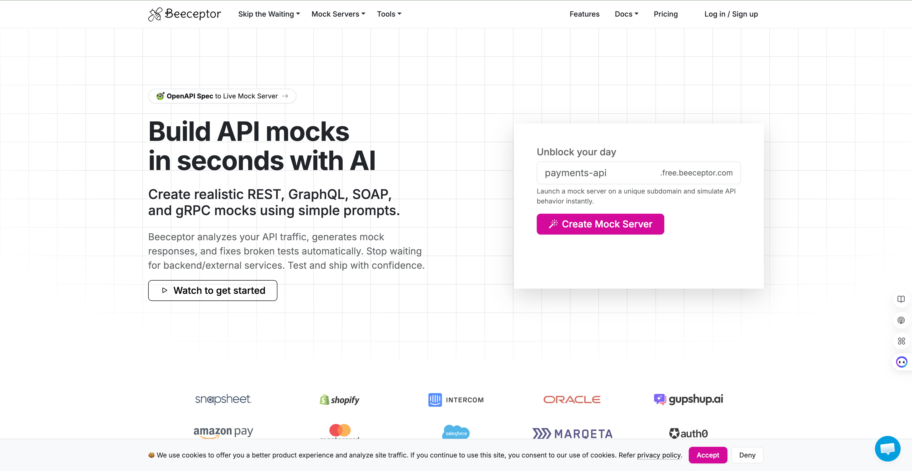 Beeceptor cloud mock API interface