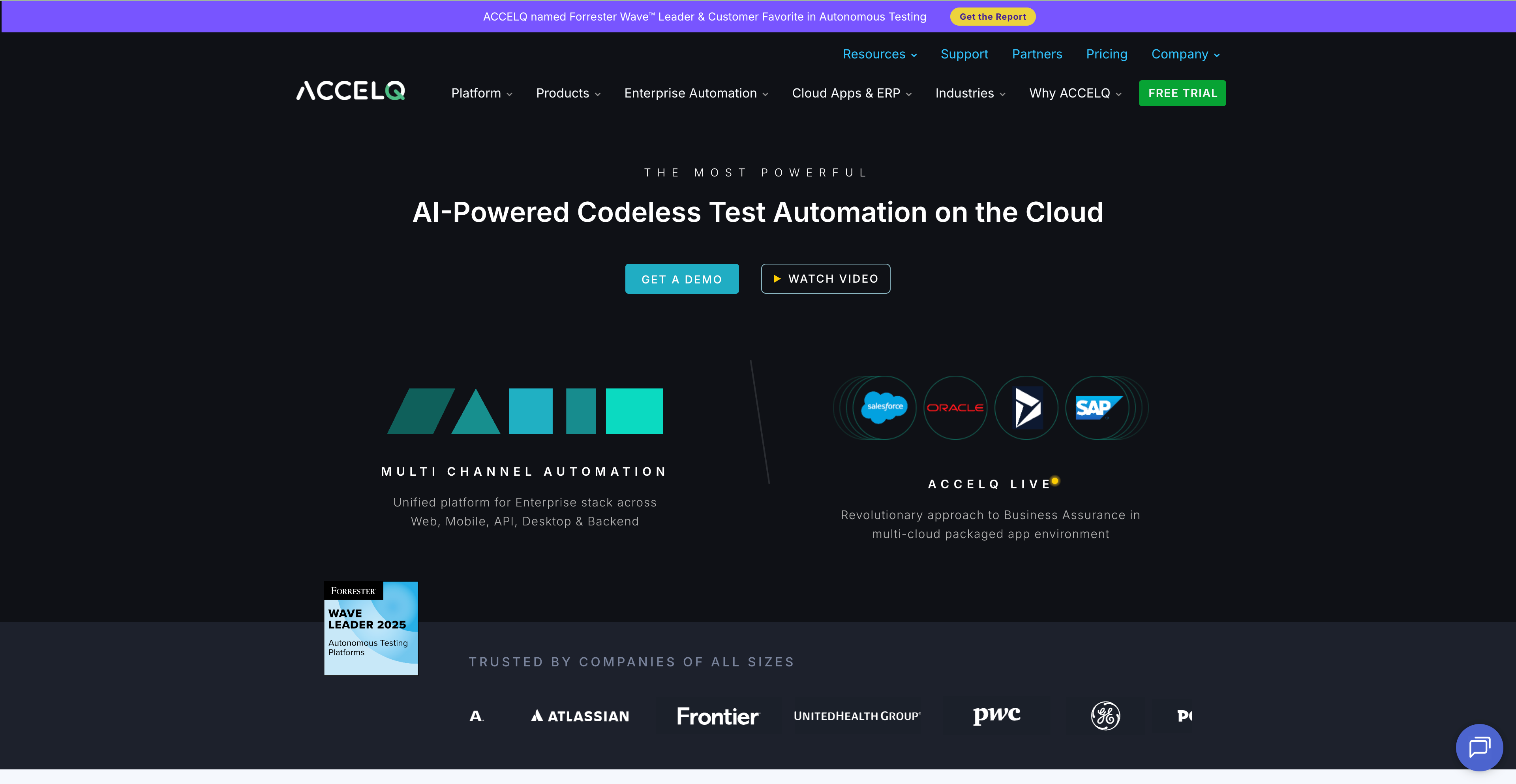 AccelQ AI-powered testing platform interface