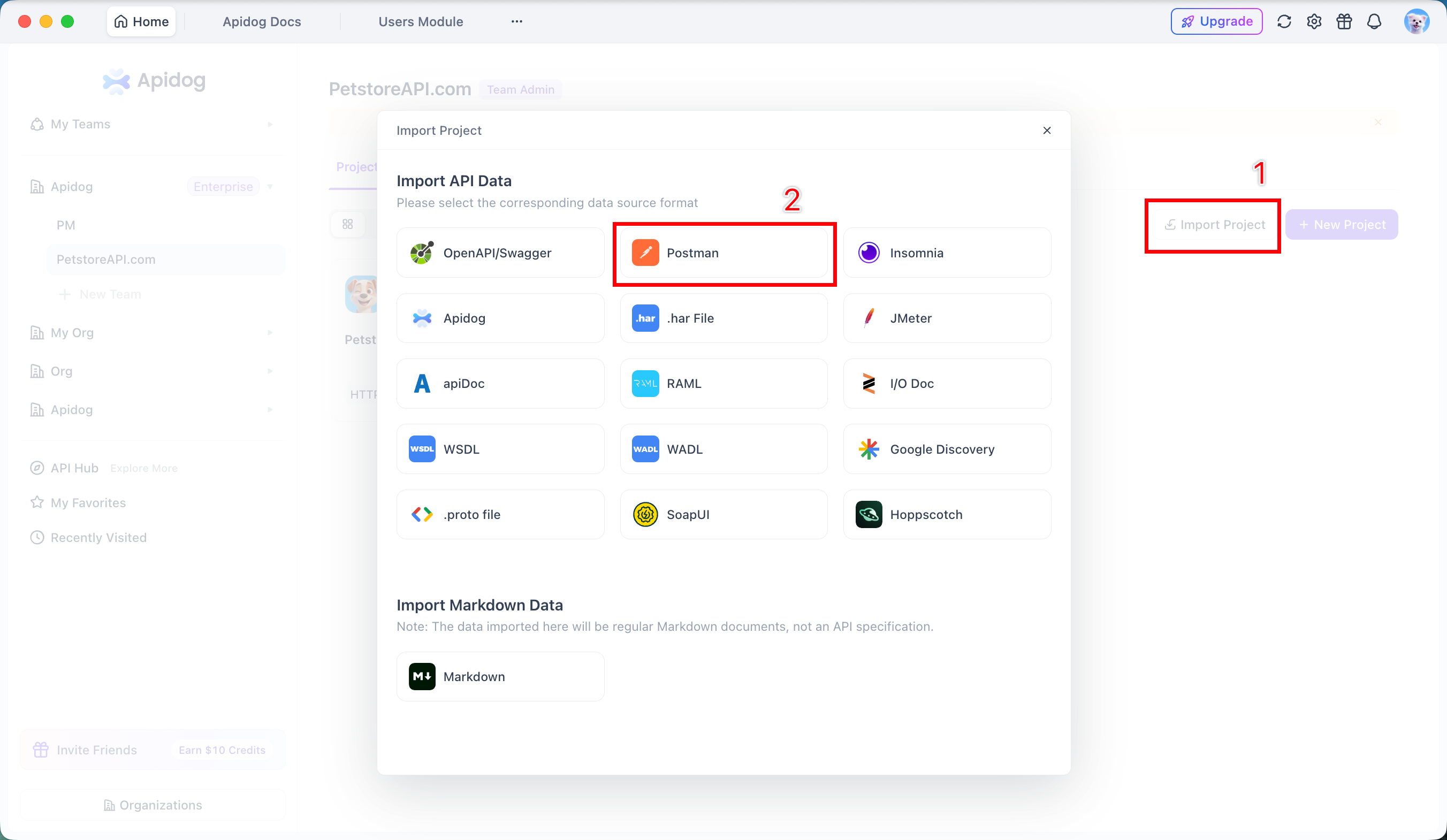 Postman API経由で移行